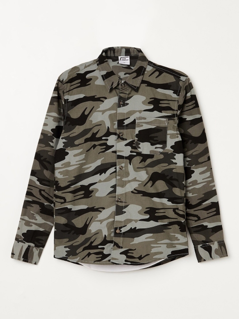 

Fame Forever by Lifestyle Boys Olive Green Printed Casual Shirt