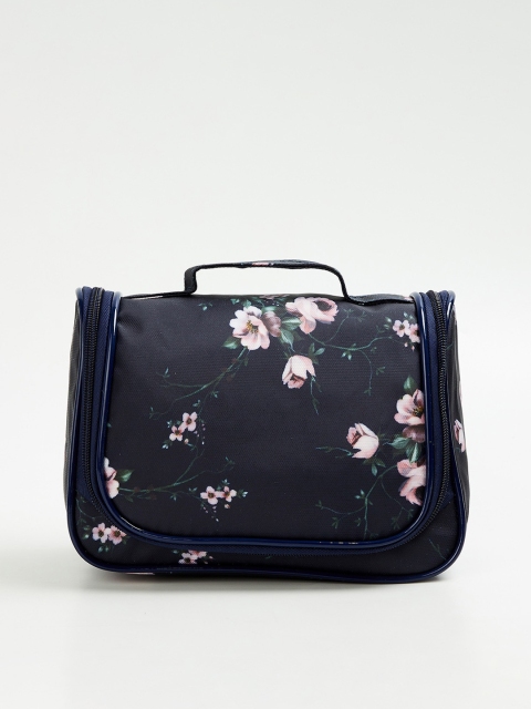 

Ginger by Lifestyle Navy Blue & Pink Floral Printed Travel Accessory Bag