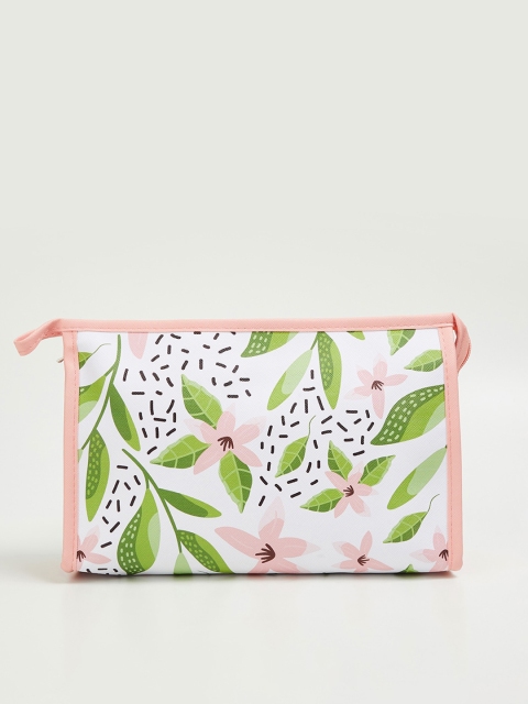 

Ginger by Lifestyle Women Pink & White Floral Print Toiletry Kit