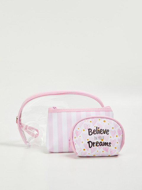 

Ginger by Lifestyle Women Pink & Transparent Toiletry Kit