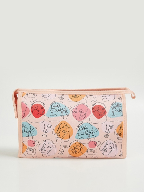 

Ginger by Lifestyle Peach-Coloured Printed Synthetic Toiletry Kit