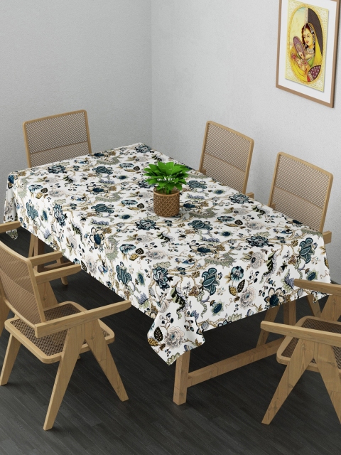 

Gulaab Jaipur White & Blue Floral Printed 6-Seater Cotton Table Covers