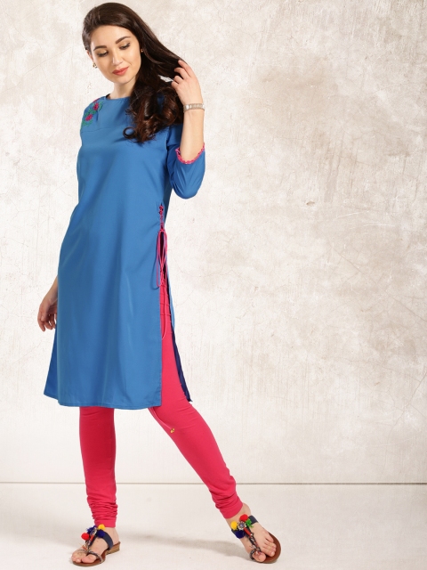 

Anouk Women Blue A-Line Kurta