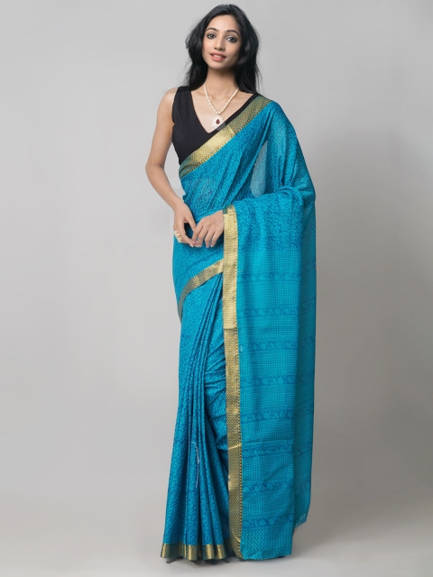 

Unnati Silks Blue Bagh Pure Cotton Venkatgiri Saree