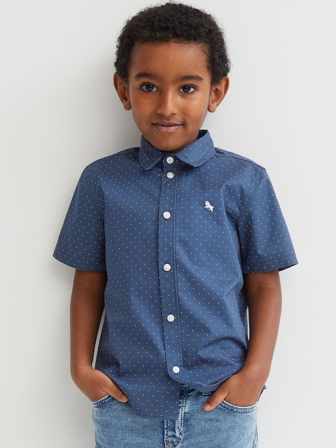 

H&M Boys Blue Micro Ditsy Printed Cotton Shirt