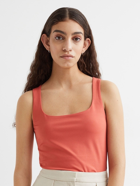 

H&M Women Orange Fitted vest top