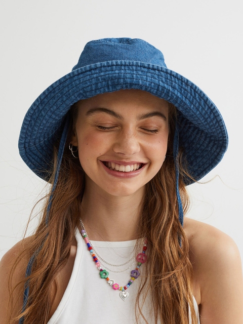 

H&M Women Blue Tie-detail sun hat