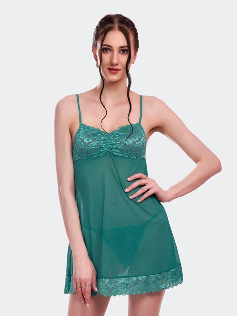 

Fleurt Women Green Lace Baby Doll