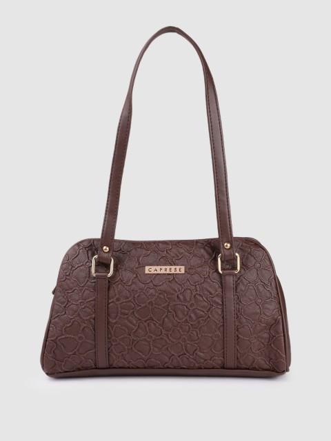 

Caprese Brown Floral Leather Structured Shoulder Bag