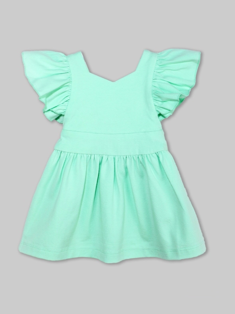 

Kidbea Girls Sea Green Organic Fit & Flare Cotton Dress