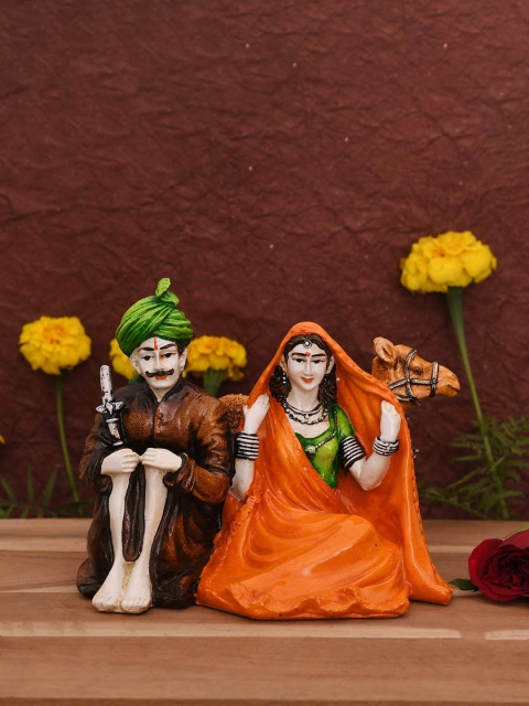 

AapnoCraft Multicolored Rajasthani Couple Showpiece, Multi