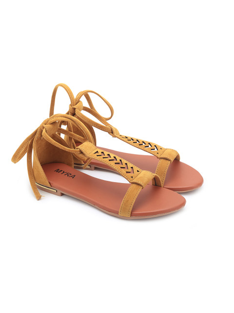 

Myra Women Mustard Open Toe Flats