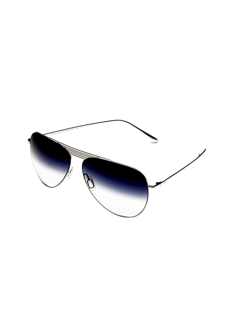 

French Connection Unisex Blue Lens & Silver-Toned Aviator UV Protected Lens Sunglasses