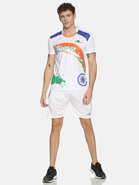 

HPS Sports Men White & Orange Printed Tracksuit