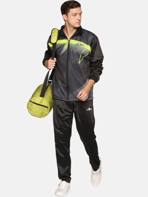 

HPS Sports Men Black & Yellow Printed Tracksuits