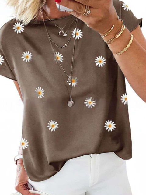 

La Aimee Women Brown Floral Top