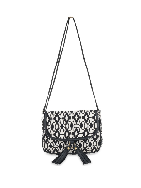 

Kanvas Katha Multicoloured Ethnic Motifs Swagger Sling Bag with Tasselled, Multi