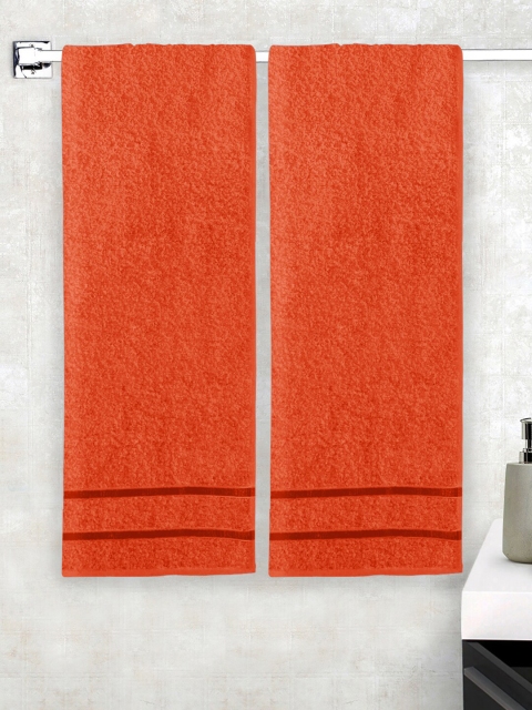 

Story@home Set of 2 Orange Pure Cotton Bath Towels