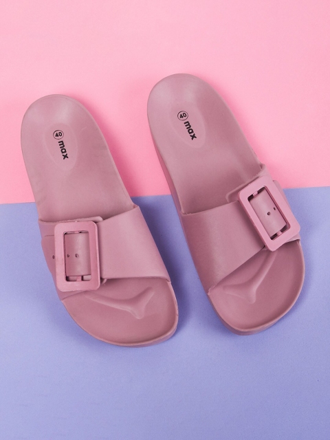 

max Women Rose Pink Rubber Sliders