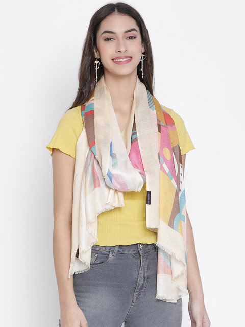 

SHINGORA Women Beige & Red Printed Stole