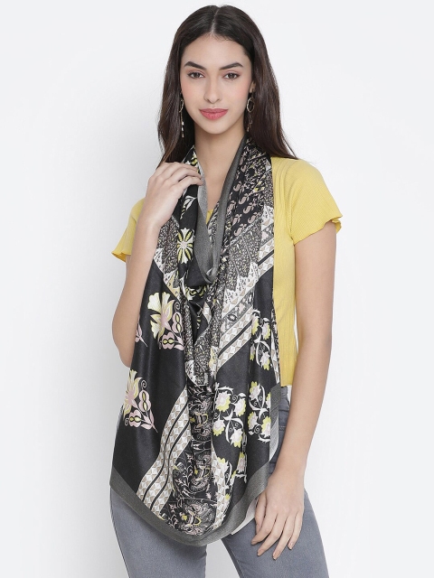 

SHINGORA Women Black & White Printed Stole