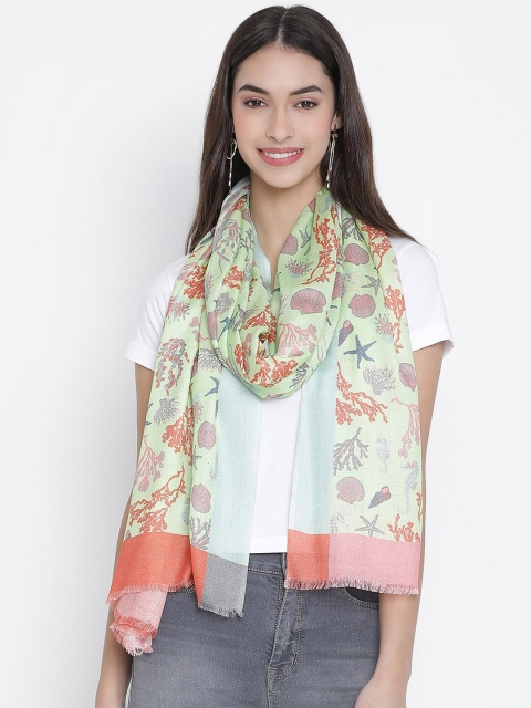 

SHINGORA Women Green & Pink Printed Stole