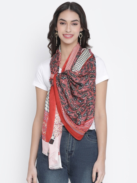 

SHINGORA Women Maroon & Black Paisley Printed Stole