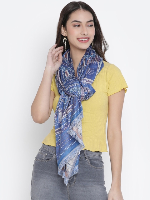 

SHINGORA Women Blue Woven Design Stole