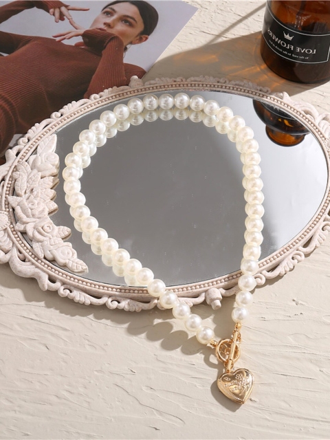 

HOT AND BOLD Gold-Plated & White Layered Necklace