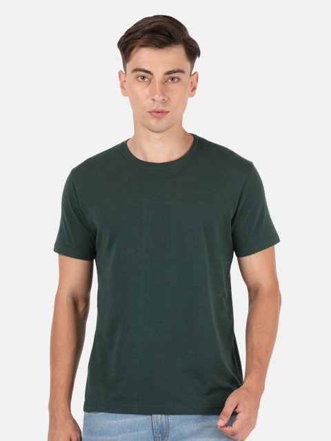 

MASH UNLIMITED Men Olive Green Slim Fit Cotton T-shirt