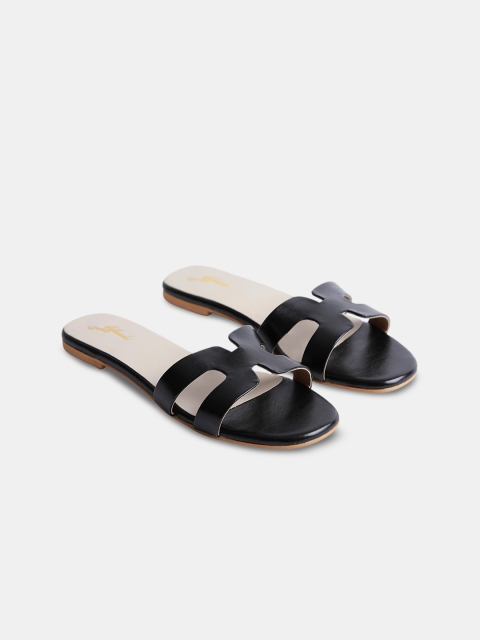 

yellowsoles Women Black Colourblocked Open Toe Flats with Bows