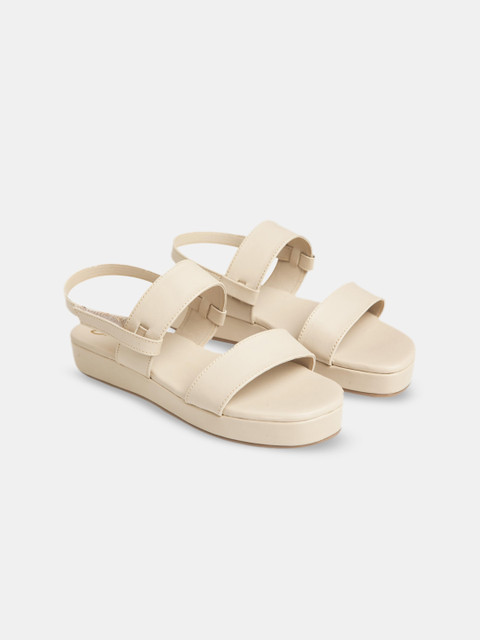 

yellowsoles Women Beige Colourblocked Open Toe Flats