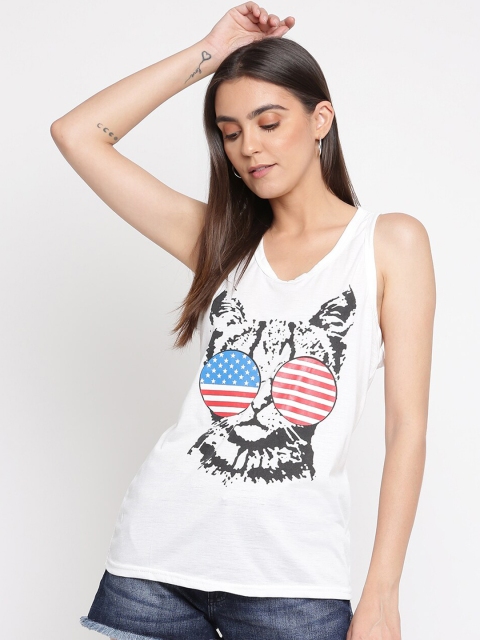 

iki chic White Print Tank Top