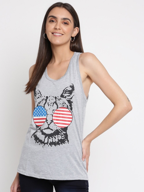 

iki chic Grey Printed Tank Top