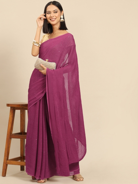 

Anouk Purple Embellished Saree