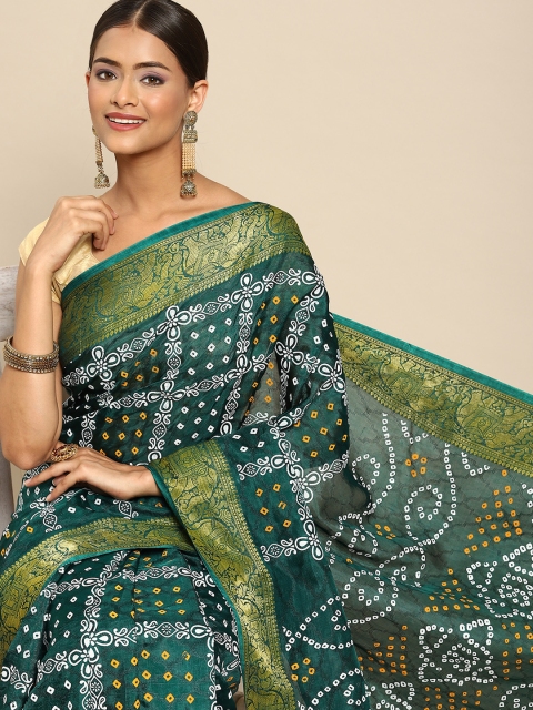 

Anouk Green Bandhani Saree