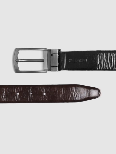 

HIGHLANDER Men Coffee Brown & Black Reversible Formal Belt