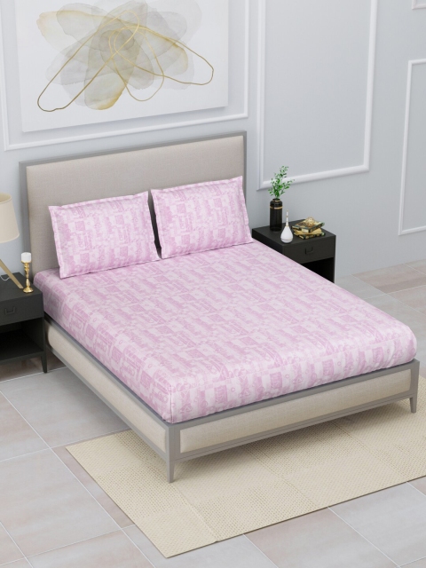 

Home Fresh Purple Floral 120 TC Queen Bedsheet with 2 Pillow Covers
