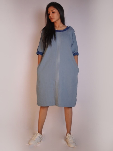 

Threeness Women Blue A-Line Dress