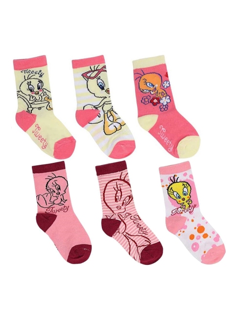 

Disney Girls Tweety Printed Set of 6 Above-Ankle Length Socks, Multi