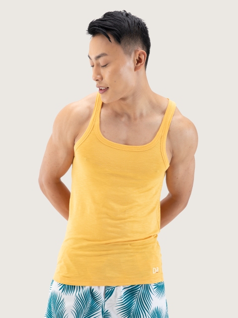 

DAMENSCH Men Yellow Solid Innerwear Vest