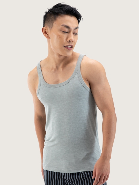 

DAMENSCH Men Grey Solid Bamboo Innerwear Vests