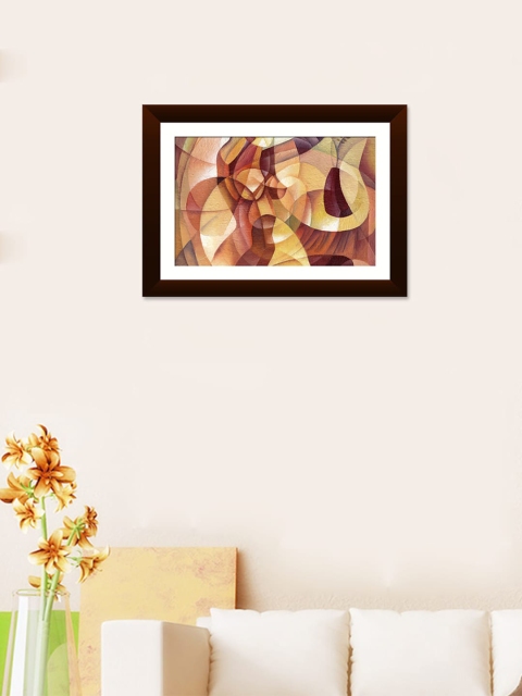 

WALLMANTRA Orange Abstract Painting Wall Art