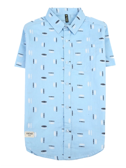 

V-Mart Boys Blue Classic Printed Casual Shirt
