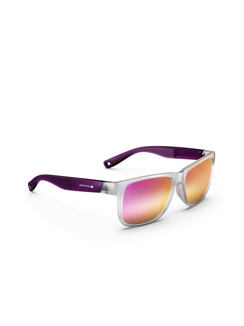 

Quechua By Decathlon Unisex Mirrored Lens & Purple Square Sunglasses with Polarised and UV Protected Lens