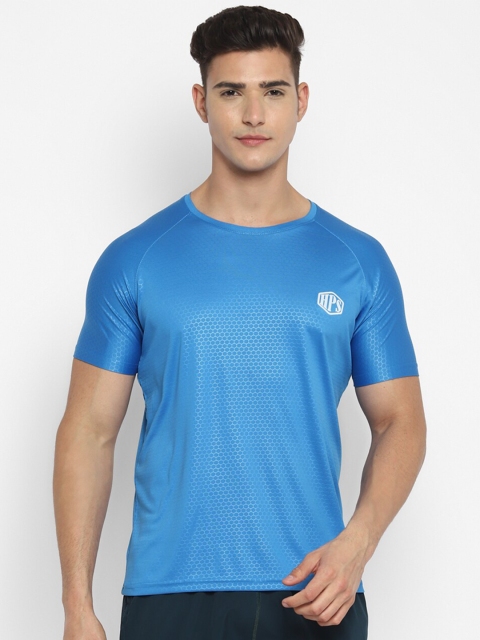 

HPS Sports Men Blue Applique Running T-shirt