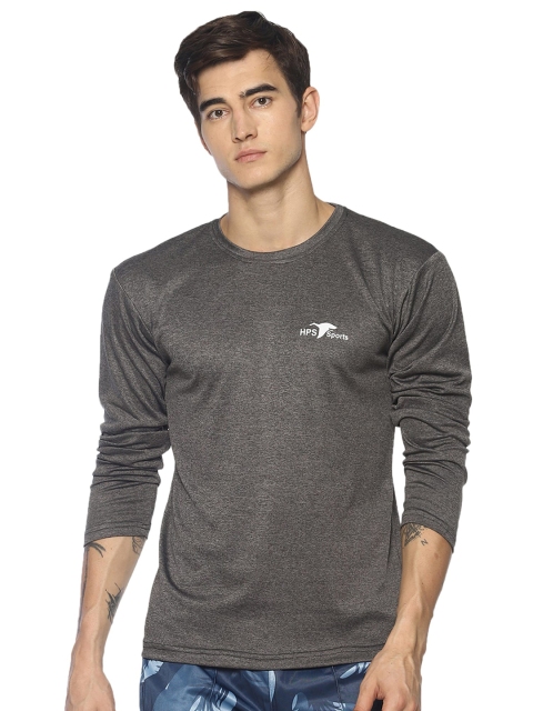 

HPS Sports Men Grey Brand Logo Running T-shirt