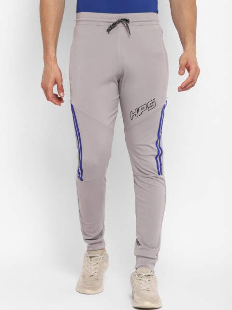 

HPS Sports Men Silver-Toned & Blue Solid Slim Fit Track Pants
