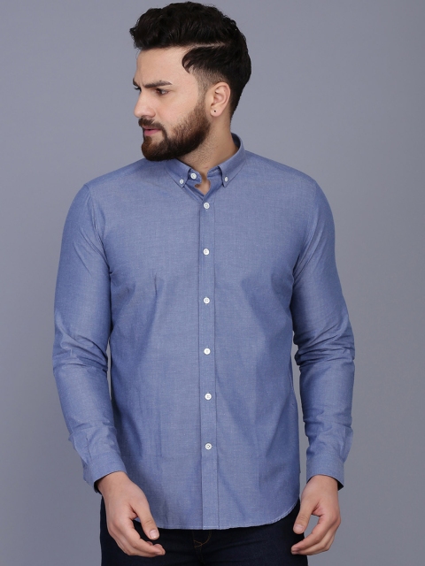

JJAAGG T Men Blue Classic Slim Fit Cotton Formal Shirt