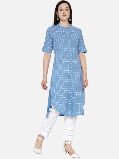 

Women Republic Women Blue Printed Pure Cotton Kurta with Trousers